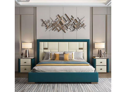 Luxus Schlafzimmer Bett Polster Design 180x200cm Doppel Hotel Betten Neu