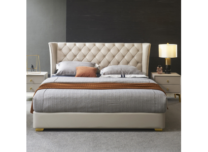 Chesterfield Design Bett Schlafzimmer Kunstleder Polster 180x200 Neu