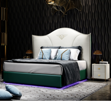 Design Luxus Doppel Hotel Bett Schlafzimmer Modern Holz Möbel Polster