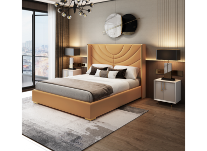 Design Doppelbett Bett 180x200cm Hotel Möbel Luxus Polster Schlafzimmer