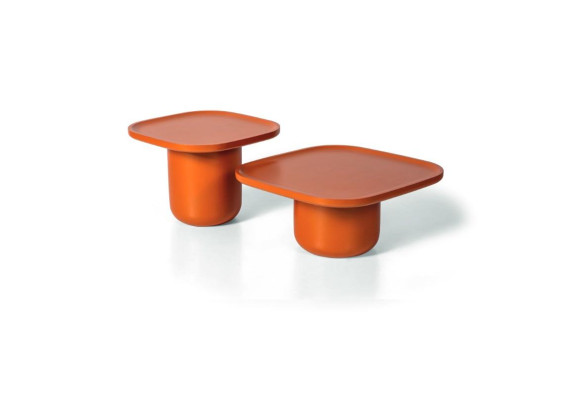 Wohnzimmer 2x Couchtisch Quadratisch Luxus Orange  Design Möbel Tische
