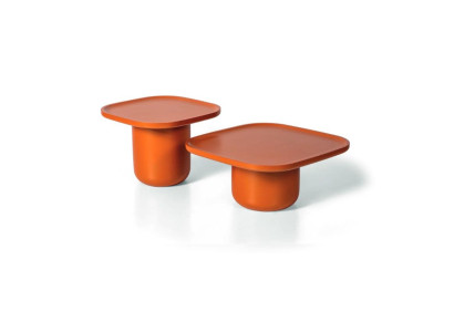 Wohnzimmer 2x Couchtisch Quadratisch Luxus Orange  Design Möbel Tische