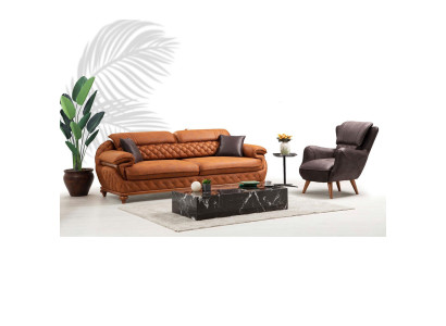 Modern Wohnzimmer Komplett Set Dreisitzer Sofa Couch Sessel Luxus Möbel