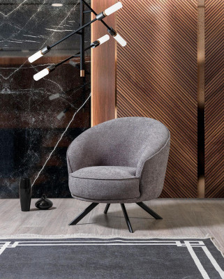 Wohnzimmer Modern Grau Sessel Design Luxus Möbel Polstermöbel Neu