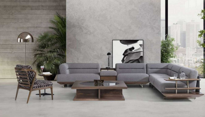 Modernen Wohnzimmer Set Ecksofa L-Form Sessel mit Couchtisch Luxus Designen
