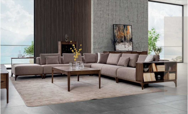 Luxus 2tlg Wohnzimmer Set Ecksofa L-form mit Couchtisch Modernes Design