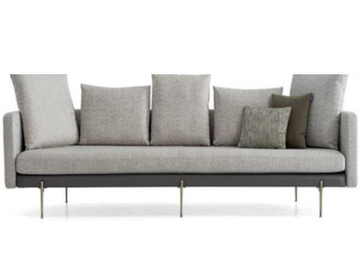 Modern 4 sitzer Sofa Grau Farbe Wohnzimmer Polster Textil Dreisitzer Couch