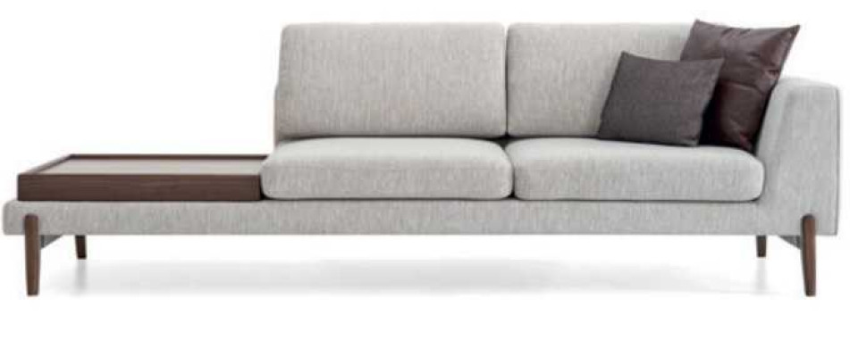 Luxus Wohnzimmer Sofa Modernen Design Holz mit Textil Lounge Club Sofa Big