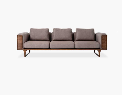 Luxus Wohnzimmer Sofa Modernen Design Holz mit Textilien 270cm Big Sofas