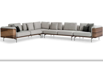 Wohnzimmer Ecksofa L-form Holz Modernen mit Luxus Designen Eckgarnitur