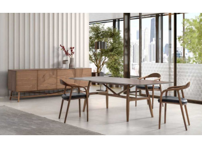 Luxus Set Esszimmer 6tlg Essgarnitur Essgruppe Set Tisch 4x Stuhle mit Anrichte