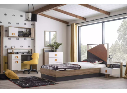 Kinderzimmer Garnitur Kinderbett Kindermöbel Bett Holz Grau Set 6tlg