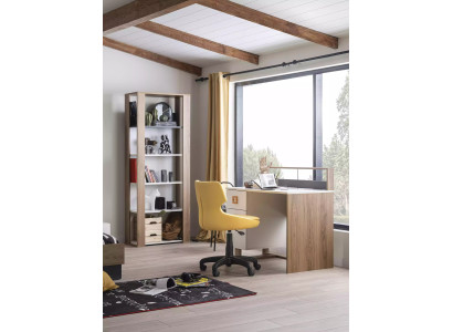 Kinderschreibtisch Schreibtisch Bücherregal Holz Braun Set 2tlg Büro