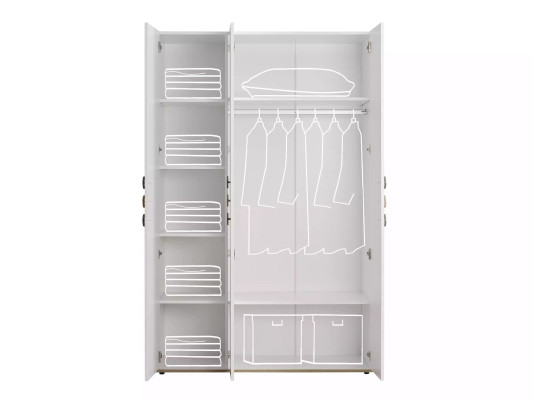 Kleiderschrank Kinderkleiderschrank Kindermöbel Kinderzimmer Holz Weiß