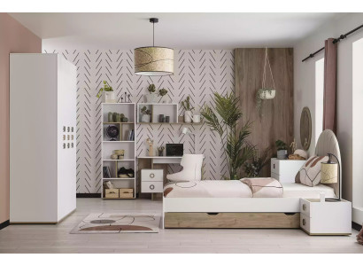 Kindermöbel Komplete Kinderbett Kinderzimmer Bett Holz Weiß Set 8tlg