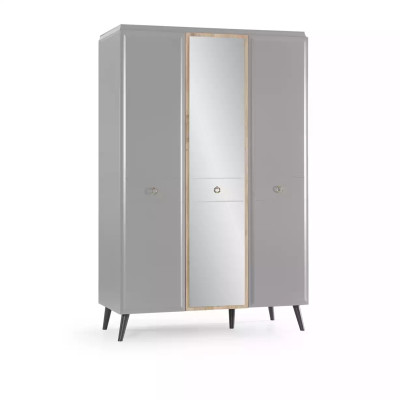 Kleiderschrank Schrank Holzschrank Schlafzimmer Möbel Holz Grau Luxus