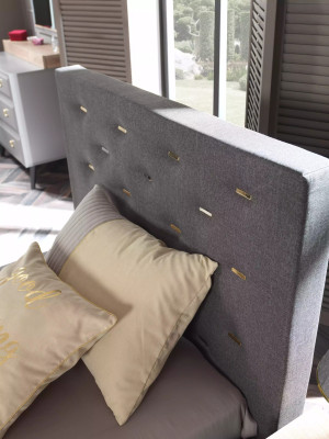 Komplette Jugendbett Schlafzimmermöbel Holzbett Bett Grau Set 4tlg