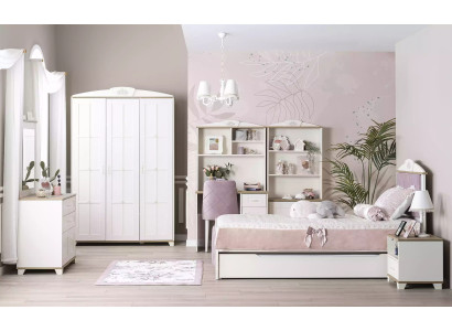 Kinderzimmer Komplete Chesterfield Kindermöbel Bett Holz Rosa Set 8tlg