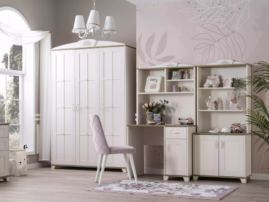 Kinderzimmer Komplete Chesterfield Kindermöbel Bett Holz Rosa Set 8tlg