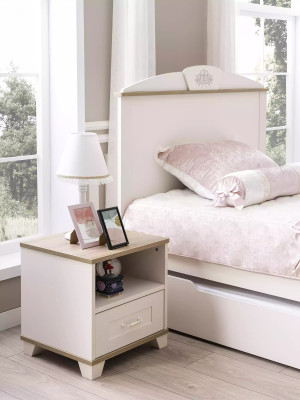 Kinderbett Funktionsbett Holzbett Ausziehbares Bett Weiß Set 5tlg Neu