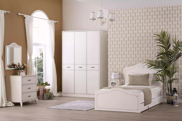 Gruppe Kommode mit Spiegel Schrank Holz Kommoden Sideboard Weiß Luxus