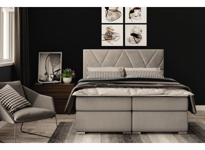 Luxus Schlafzimmer Bett Polster Stoff Design Doppelbett Möbel Boxspringbett