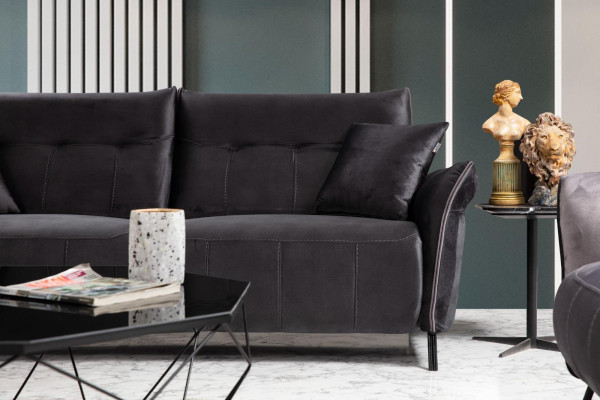 Modern Sofagarnitur Set 3 tlg Luxus Sessel Wohnzimmer Garnitur Dreisitzer Sofas