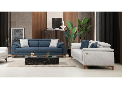 Modern Dreisitzer 2x Sofas Couch Sofagarnitur Komplett Textil Möbel Design