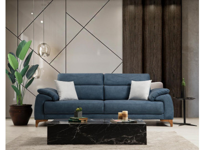 Sofa Couch Wohnzimmer Modern Möbel Dreisitzer Blau Polstersofa Design
