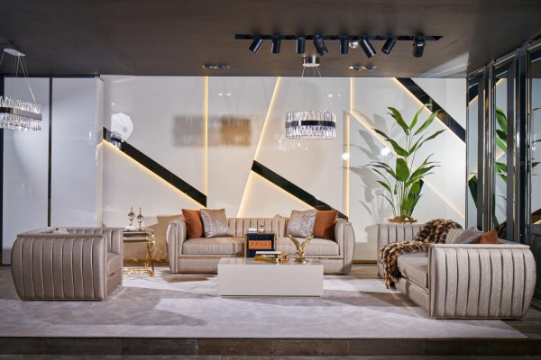 Sessel Design Wohnzimmer Polster Holz Moderne Luxus Neu Farbe beige