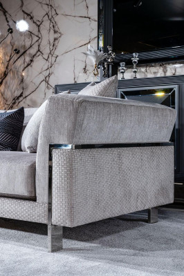 Sofagarnitur 3+3+1 Anrichte Spiegel Couchtisch Sitzer Garnitur Design