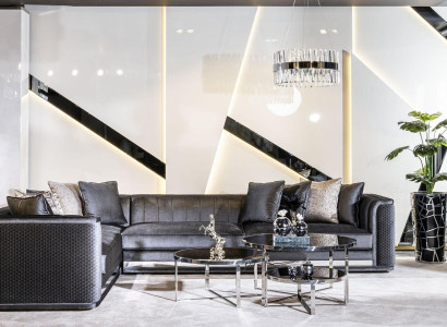 Ecksofa Sofa Couch Polster Sitz Ecke Garnitur L Form Holz mit Textil Neu