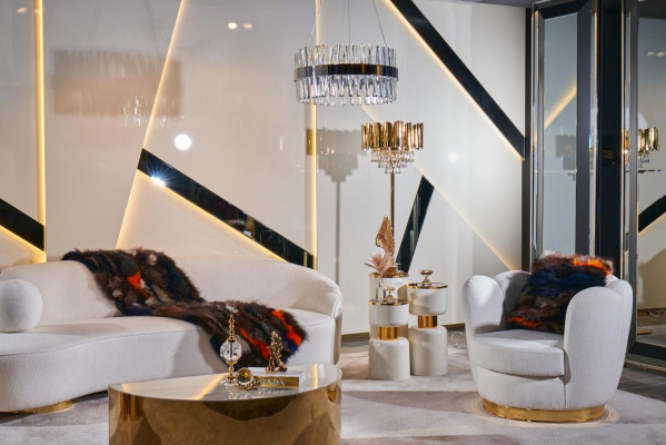 Sessel Design Wohnzimmer Polster Holz Textil Polster Moderne Luxus