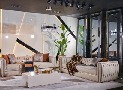 Polstergarnitur 3+3 Sofa Couchtisch Garnitur Couch Stoff Sofagarnitur 3tlg.