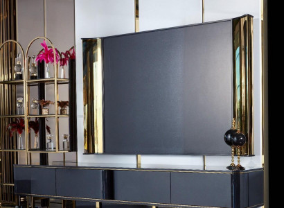 rtv Lowboard tv Ständer Sideboard Wohnzimmer Modern Holz Schwarz Design