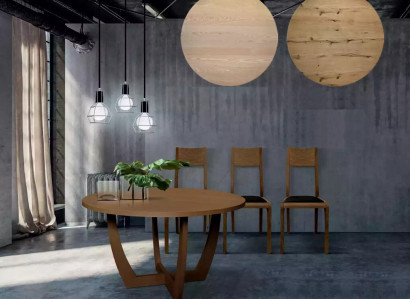 Rund Esstisch Holz Küchentisch runden neuen Stil modern braun 140cm