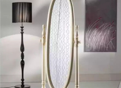 Klassischer Wohnzimmer groß Bodenspiegel Beige Holzrahmen Design Neu