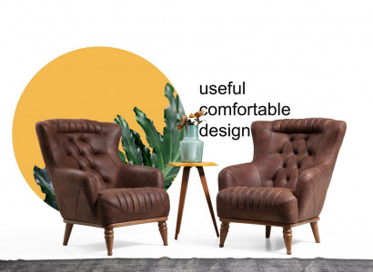 Luxus Möbel Design Sessel Modern Design Sessel Braun Wohnzimmer Neu