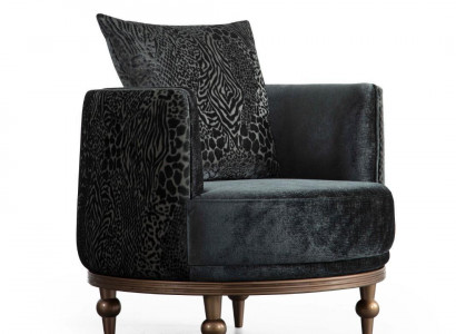 Rund Sessel Luxus Polster Design Textil 1 Sitzer Einsitzer Möbel Möbel