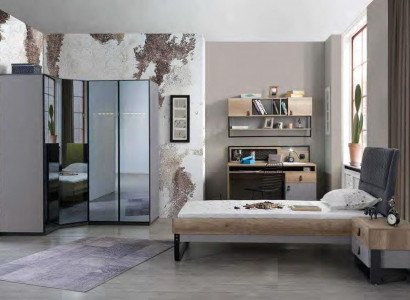 Kinderzimmer Jugendzimmer Set Bett Eckschrank Schrank Schreibtisch Möbel 4tlg