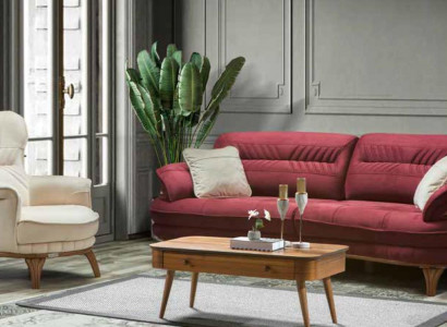 Sofa 3 Sitzer + Sessel Wohnzimmer Sofa Sofas Sessel Luxus Stoff Möbel