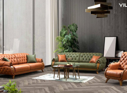 Sofagarnitur 3+3 Sitzer Sofa Couchen Sofas Luxus Gruppe Garnitur 2tlg