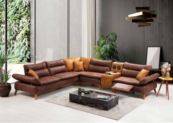 Multifunktion Couch Wohnlandschaft Elektrische Sofa Möbel Sound Leder