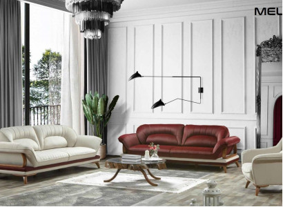 Luxus Garnitur Set Sofagarnitur 3+3+1 Sitzer Sofa Sessel 3tlg. Sets