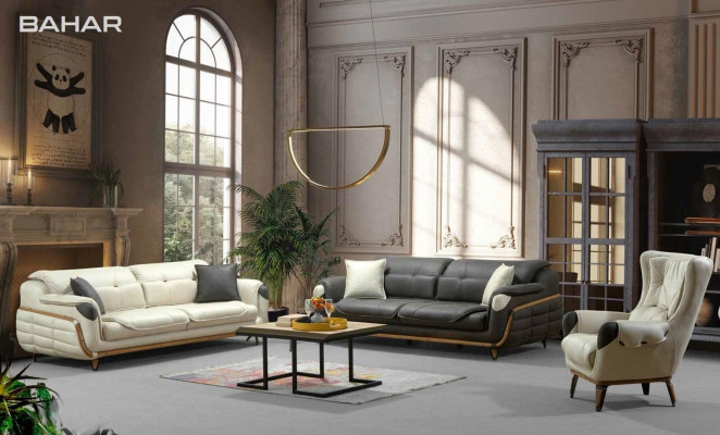 Sofagarnitur 3+3+1 Sitzer Gruppe Sofa Sessel Sofas Klassisches Set