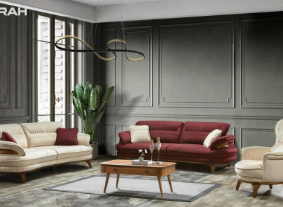 Gruppe Sofagarnitur 3+3+1 Sitzer Luxus Sofa Sessel Sofas Stoff Set