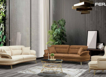 Luxus Sofagarnitur 3+3+1 Sitzer Dreisitzer Sofa Sofas Sessel Design