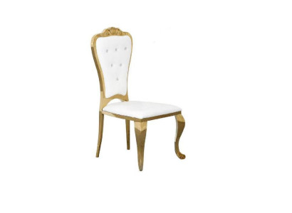 Modern Stil Stilvoll Sessel Stuhl Weiß Sitz Polster Design Metall Textil