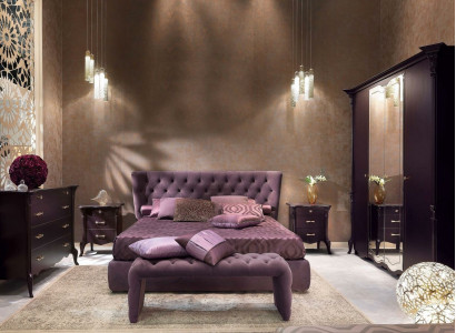 Bett Polster Design Luxus Doppel Hotel Betten Schlaf Zimmer Luxus Lila