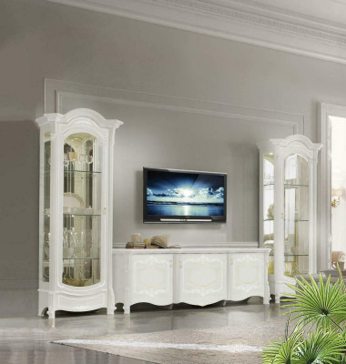 Italienische Stil Möbel - Wohnzimmer 3tlg. Set Wohnzimmer Vitrine rtv xlmoebel ®